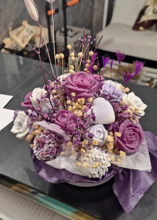 velas centro de mesa floral